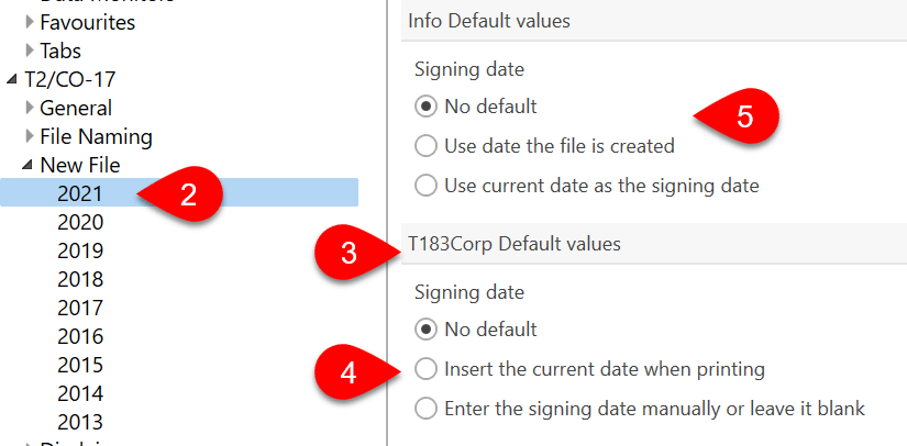 Screen Capture: Signing Date Default