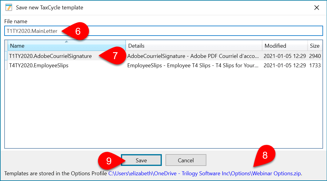 Screen Capture: Save Dialog
