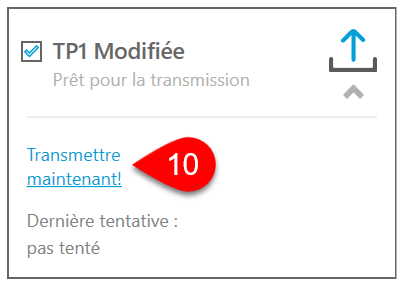 Capture d’écran : Transmettre maintenant!