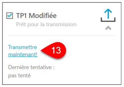 Capture d’écran : Transmettre maintenant!