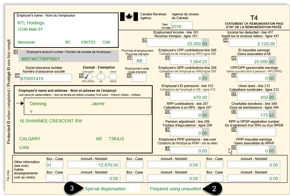 T4/T4A Info worksheet TaxCycle