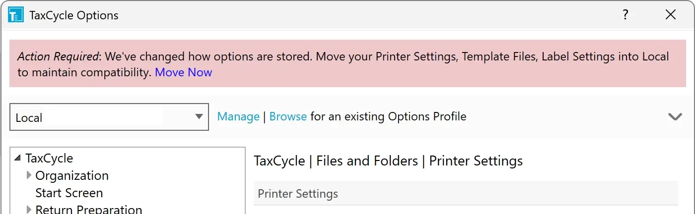 Screen Capture: Action Required
