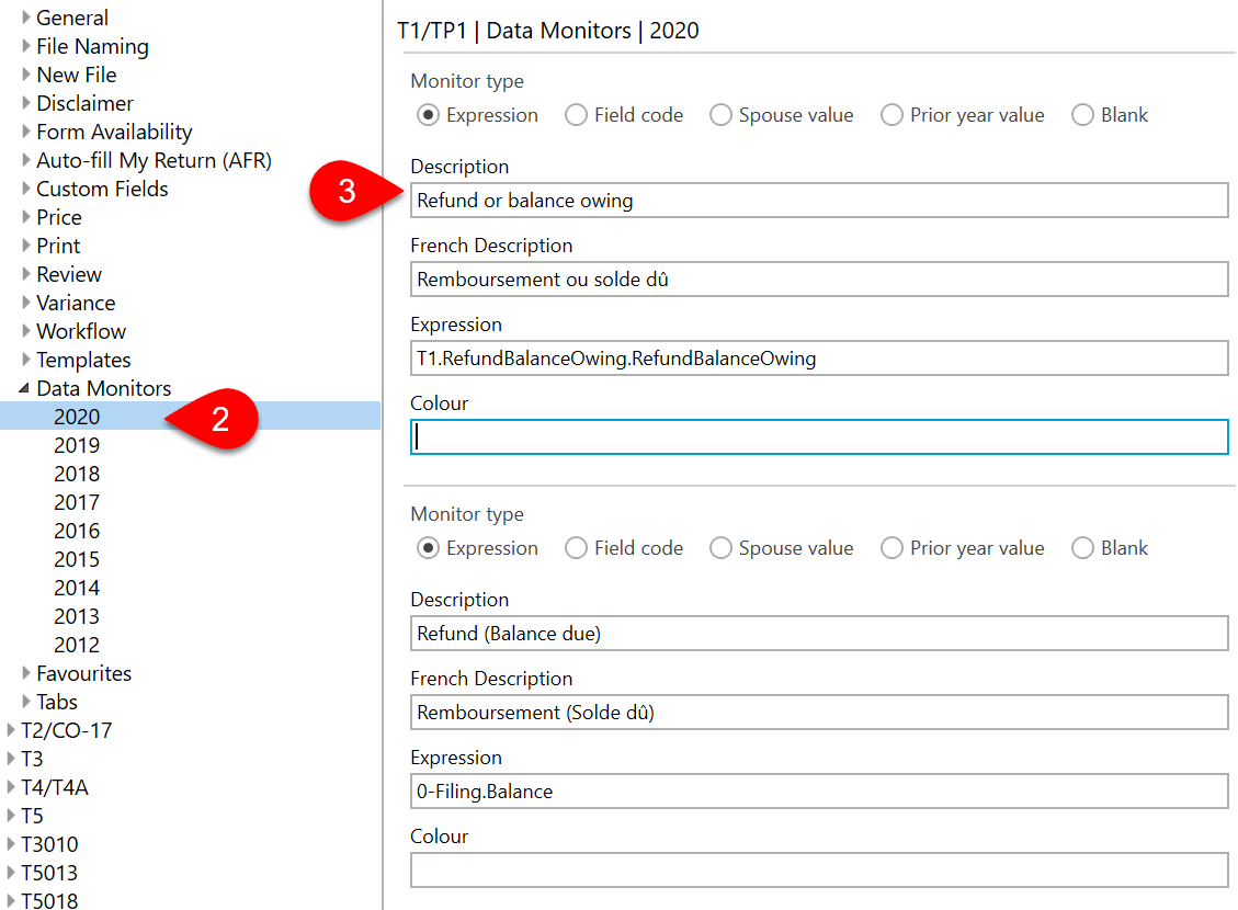 Screen Capture: Data Monitors Module Options