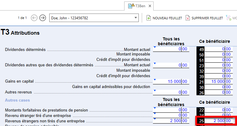 Capture d'écran : Case 25 du T3Ben