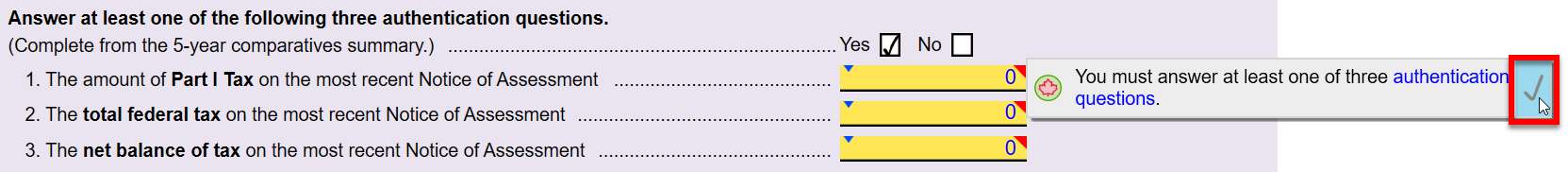 Screen Capture: Sign off review message