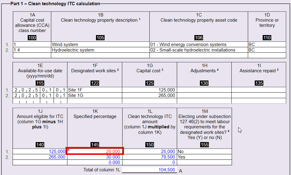 Screen Capture: Column 1K on T2SCH75