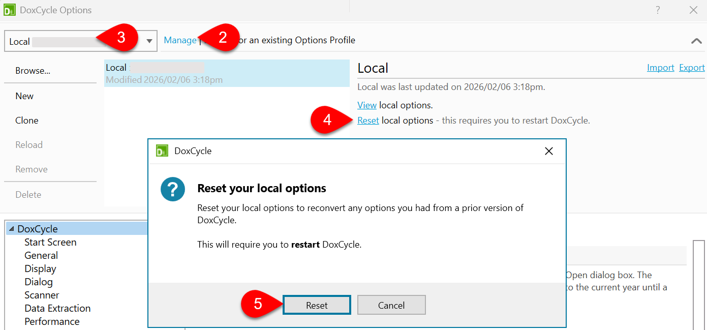 Screen Capture: DoxCycle Options