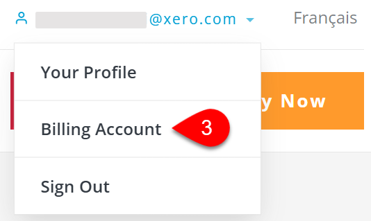 Screen Capture: Billing Account