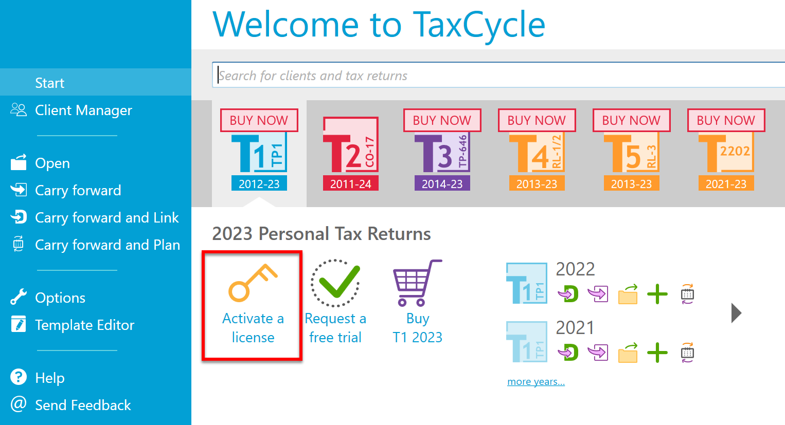 Screen Capture: Activate a 2023 license