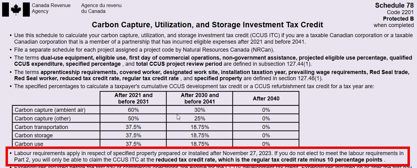 Known Issue: CCUS ITC Rate Reduction on T2SCH78 - TaxCycle