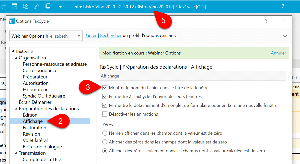 Capture d’écran : Montrer le nom du fichier dans le titre de la fenêtre