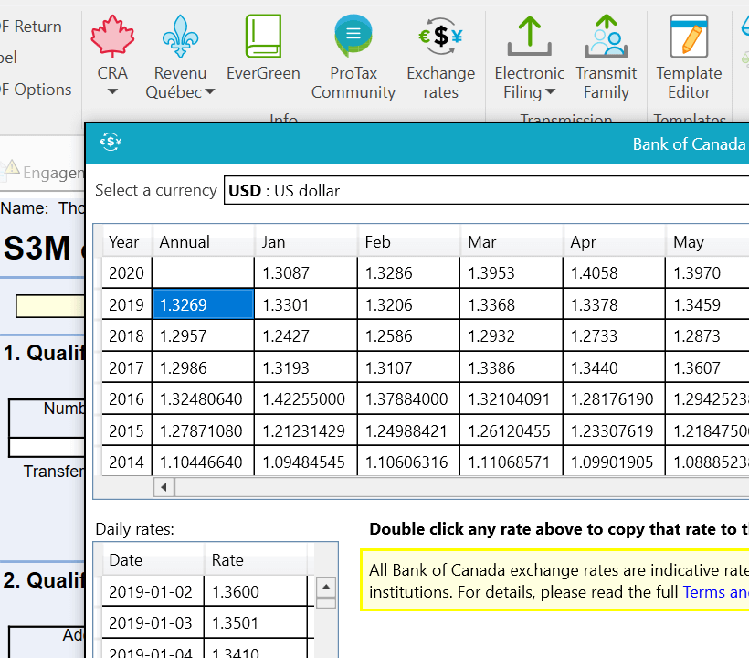 Screen Capture: Exchange Rate Tool