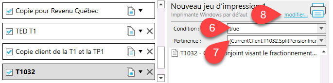 Capture d’écran : Conditions d’impression du T1032