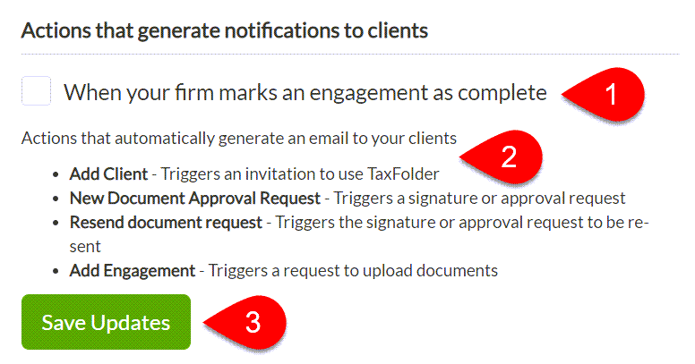 Screen Capture: Actions that generate notifications to clients