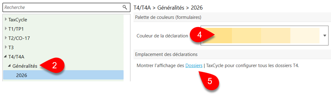 Capture d'écran&nbsp;: Options générales T4