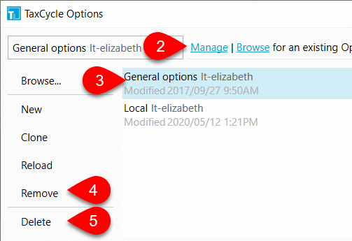 Screen Capture: Remove Options Profile
