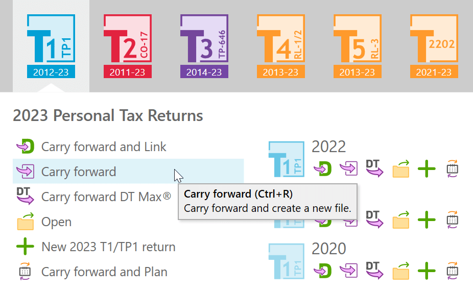 TaxCycle Carry Forward