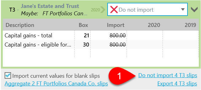 Screen Capture: Do not import T3 slips