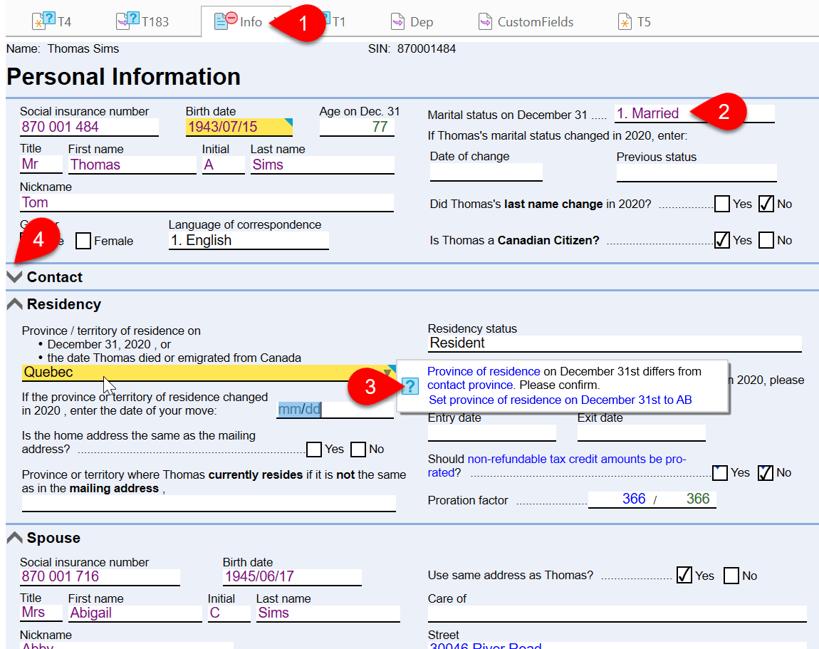 Screen Capture: Info Worksheet