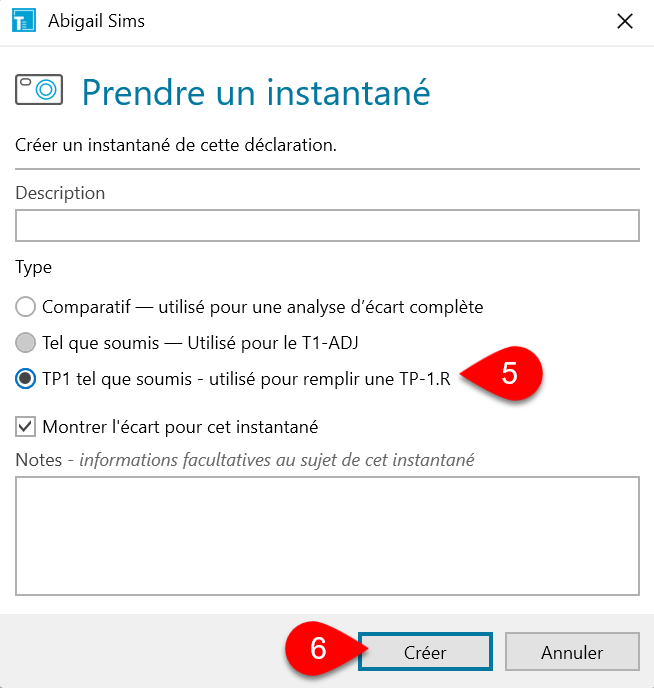 Capture d’écran : Prendre un instantané