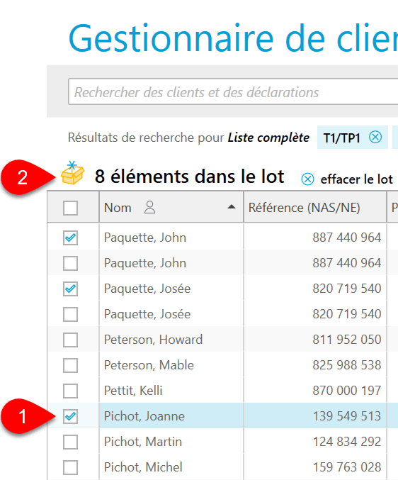 Image : sélectionner les fichiers dans le lot