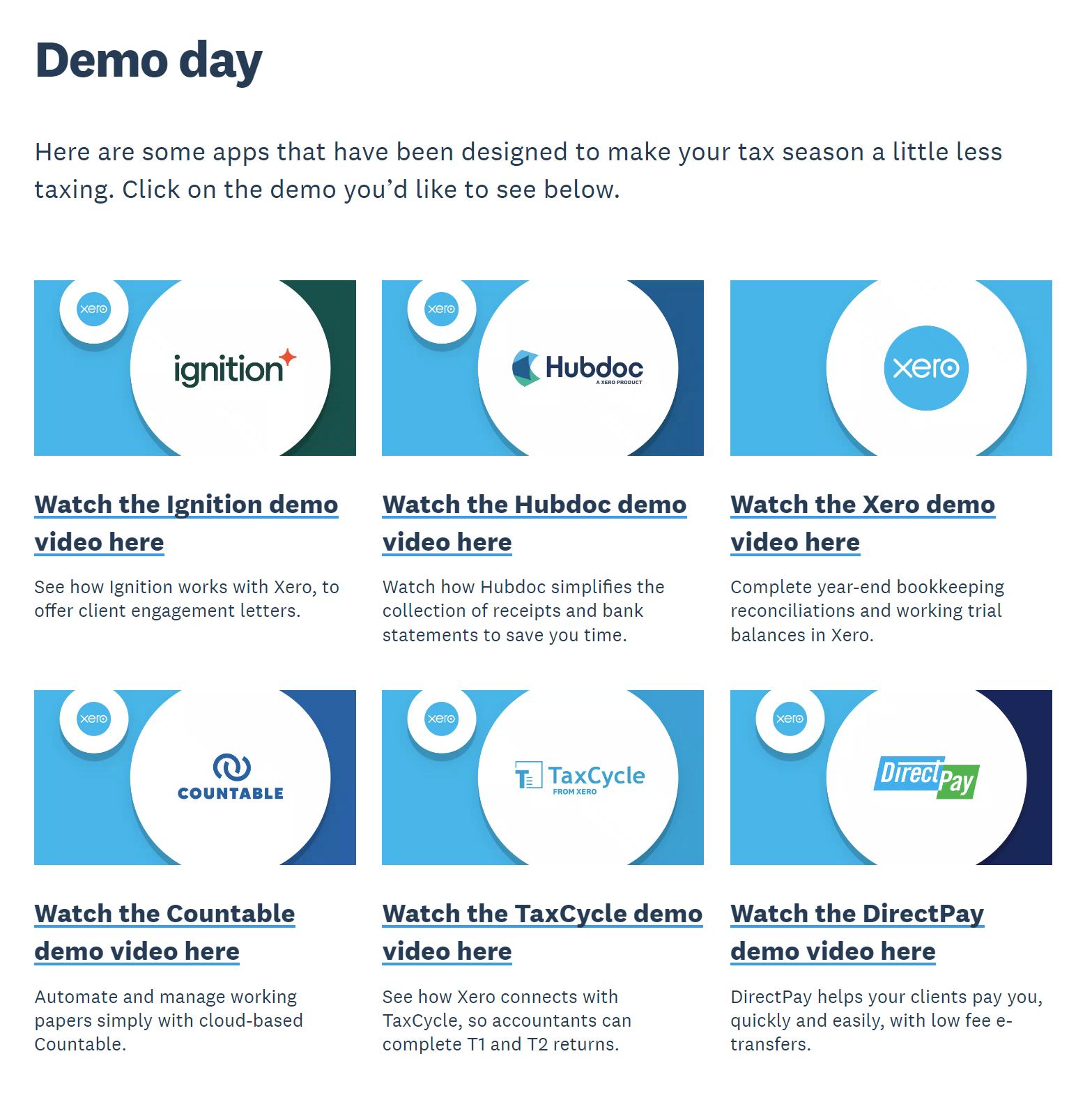 Xero Demo Day: Tools for Tax Season