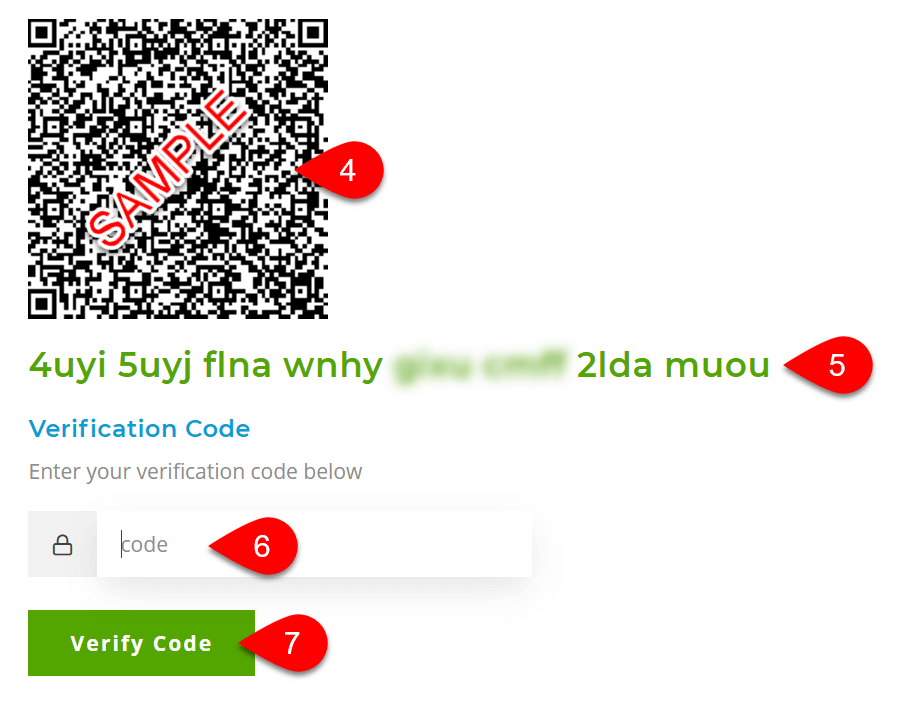 Screen Capture: QR code and verification code