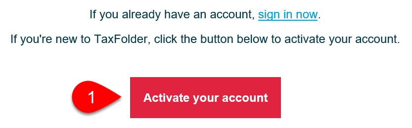 Screen Capture: Activate Your Account Button