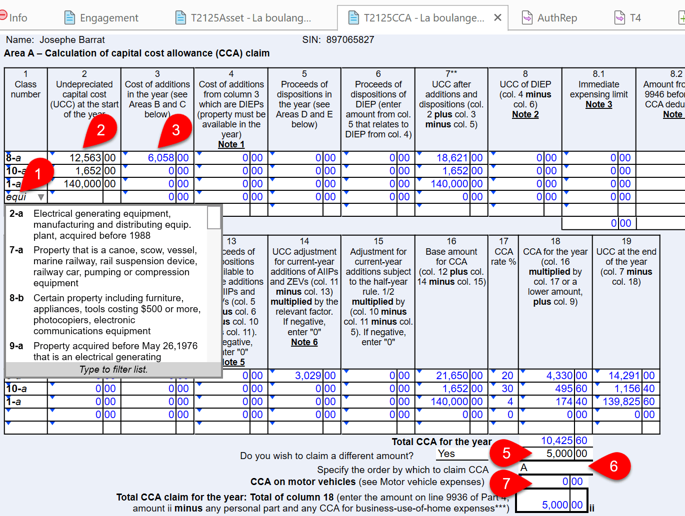CCA Worksheet - TaxCycle