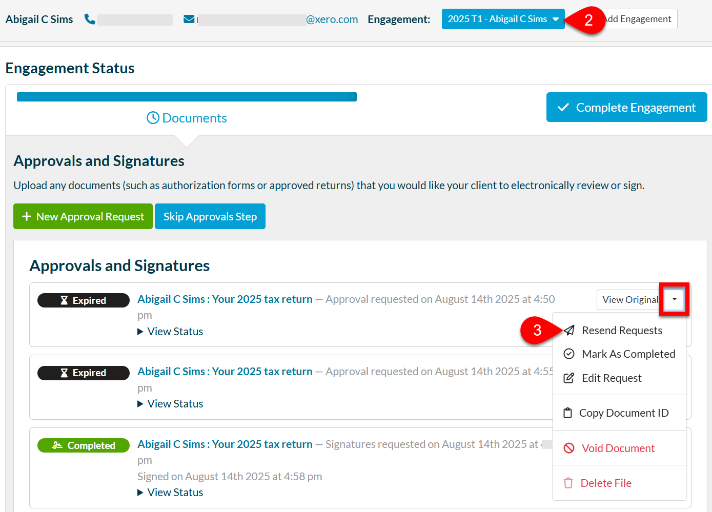 Screen Capture: Resend Requests