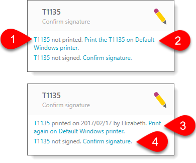 Print the T1135 and confirm the signature