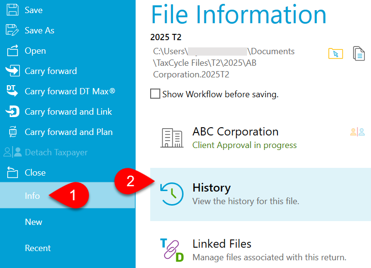 Screen Capture: File Information