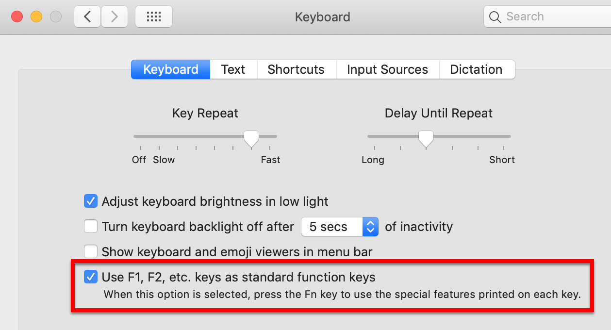 Screen Capture : System Preferences > Keyboard