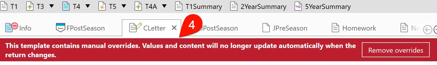 Screen Capture: Override Message