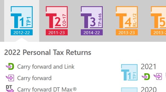 Screen Capture: TaxCycle Module Select
