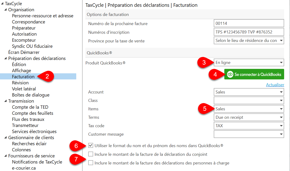 Screen Captures: QuickBooks Options