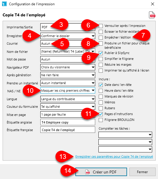 Capture d'écran : Générer un PDF à télécharger dans TaxFolder