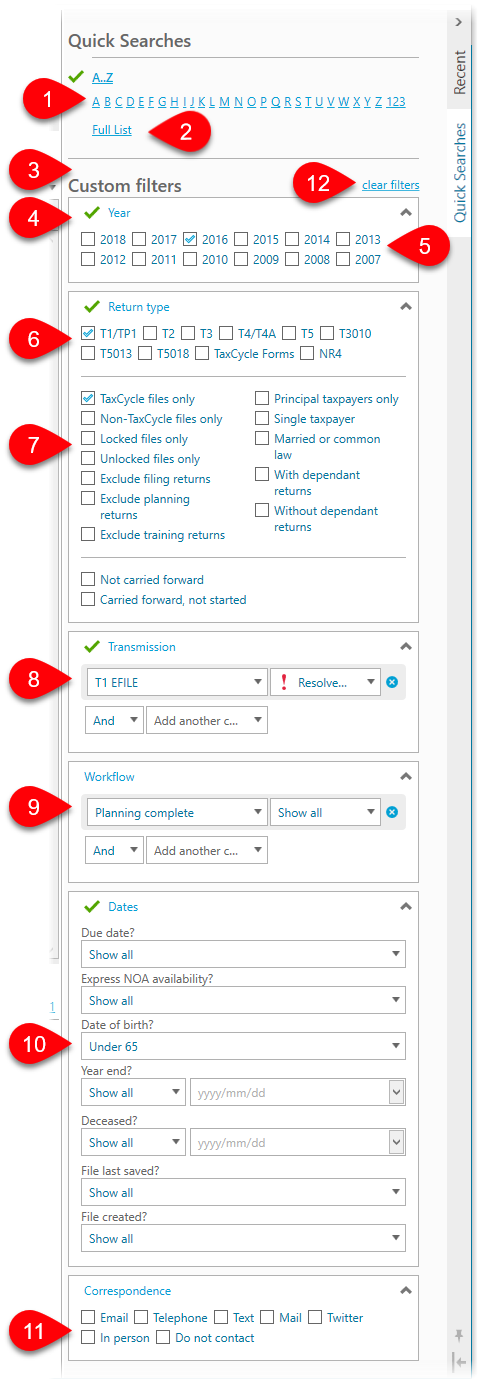 Custom filters