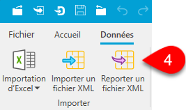 Capture d'écran : Reporter un fichier XML