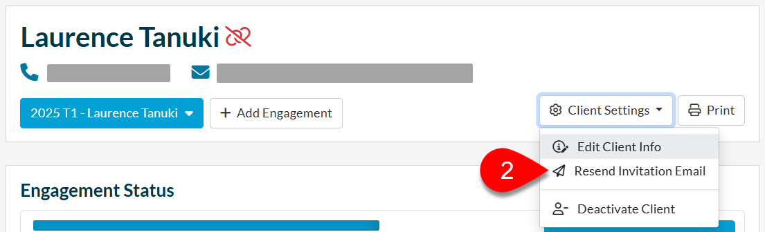 Screen Capture: Resend Invitation Email