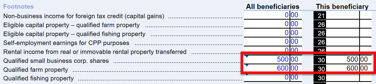 Screen Capture: Box 30 on the T3Ben