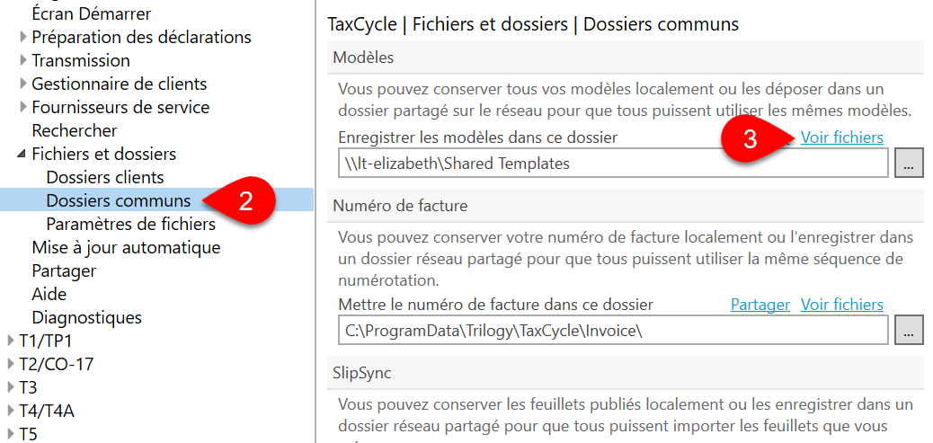 Image : copier paramètres dans les dossiers communs