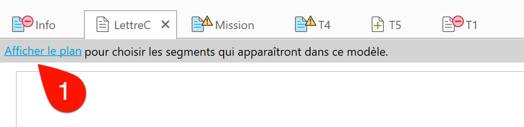 Capture d'écran : Afficher le lien au plan