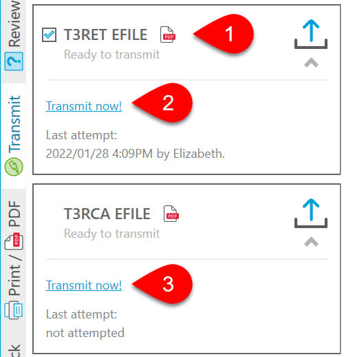 Screen Capture: T3RET T3RCA Transmit Now