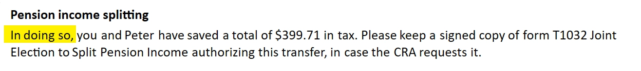 Screen Capture: Broken Pension Income Splitting Paragraph