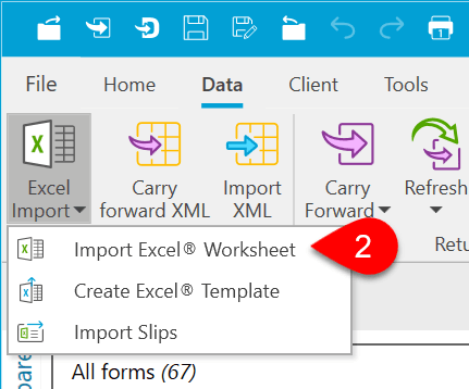 Screen Capture: Import Excel Worksheet