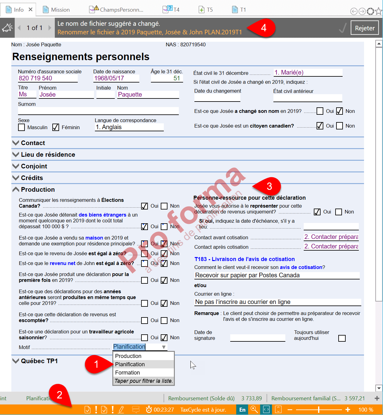 Screen Capture: Set Return Purpose