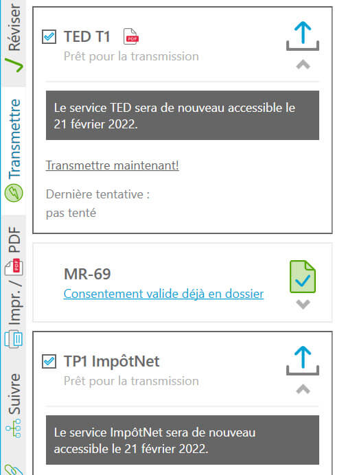 Le service TED sera de nouveau accessible le 21 février 2022.