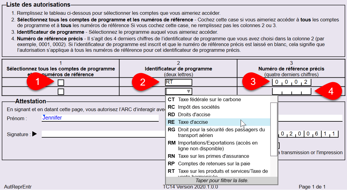 Capture d’écran : Program Accounts on AuthRepBus