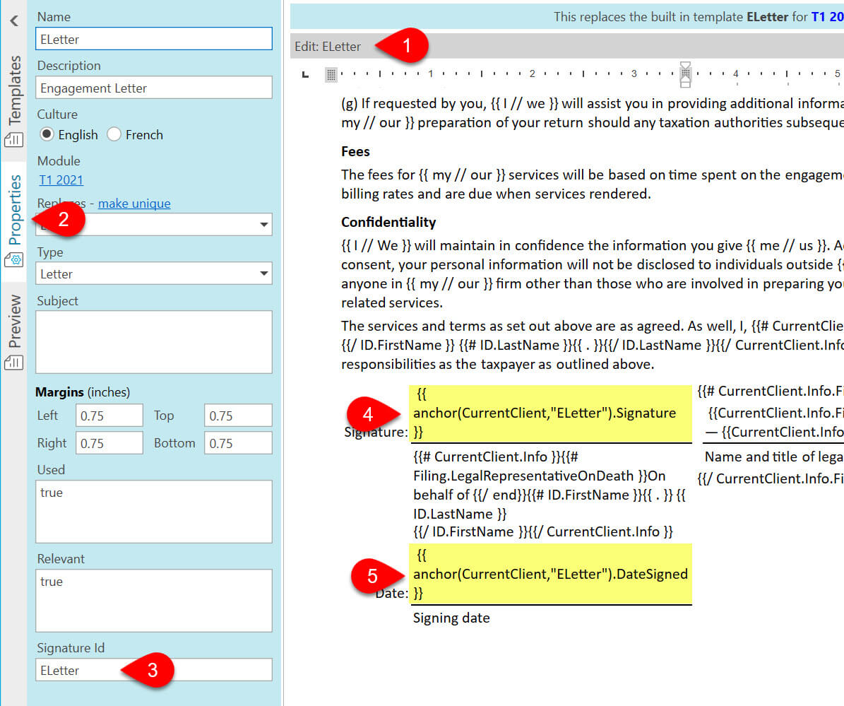 Screen Capture: Signature Id and Anchors